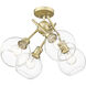 Axel 4 Light 24 inch Brushed Champagne Bronze Semi-Flush Ceiling Light in Clear Glass